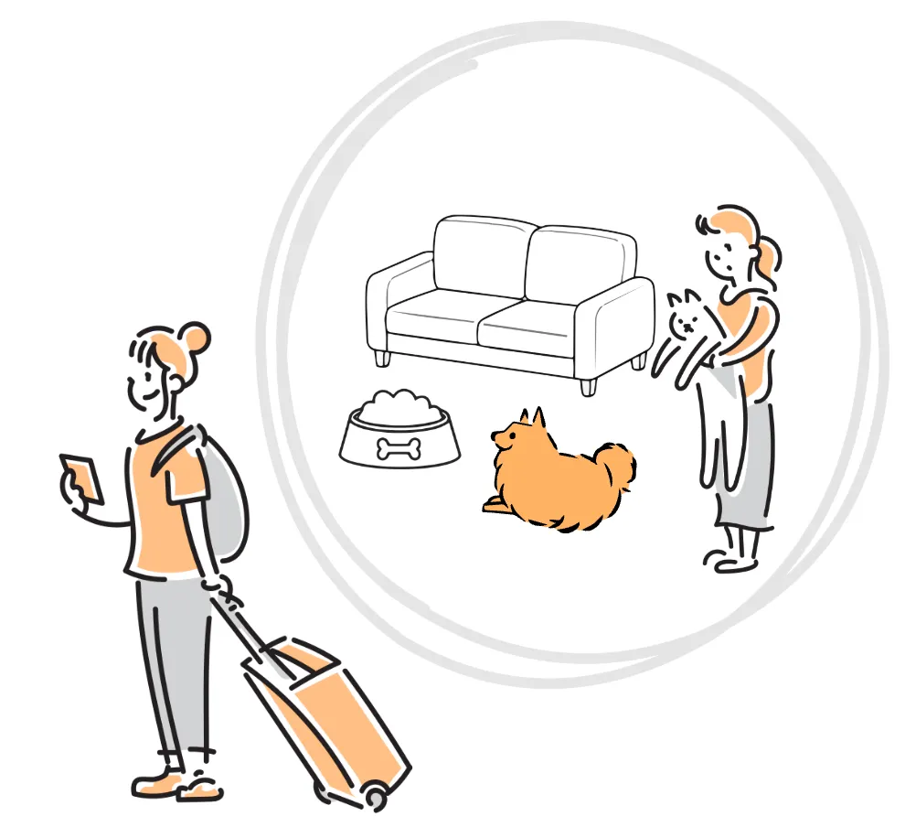 ペットシッターサービスのイラスト